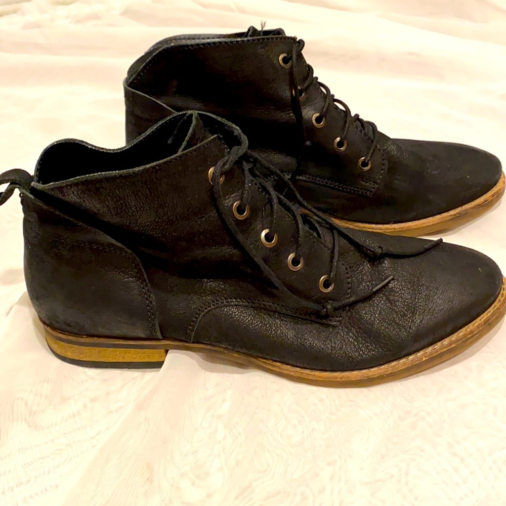 Black Leather Ankle Boots